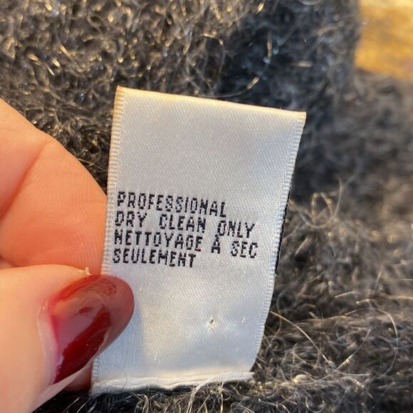 Beautricot Complet Gray Mohair Blend Beaded Open Knit Tunic Sweater Size M - Picture 8 of 10